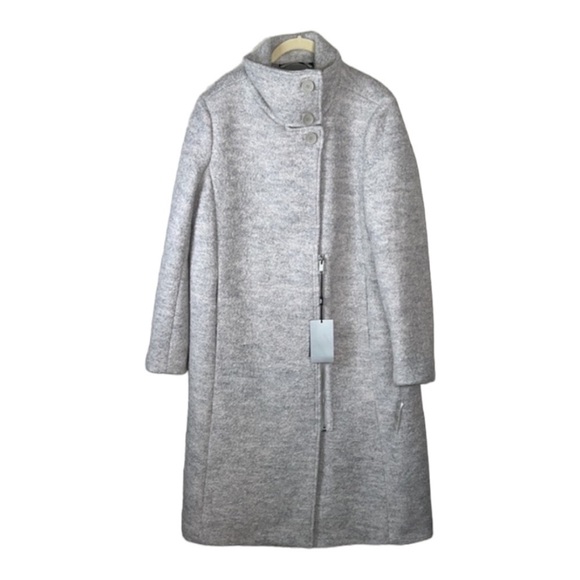 Andrew Marc Geller Assymetrical Long Coat Size M In Ivory - Picture 5 of 16